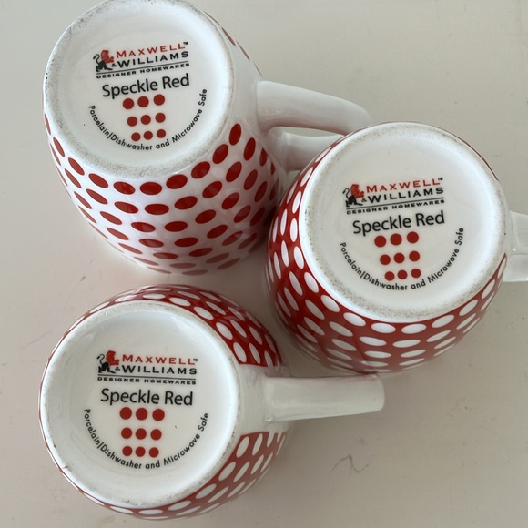 Maxwell & Williams “Speckle Red” Porcelain Mugs, Set Of 3, 10 Ounces - Picture 7 of 11